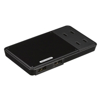 【アウトレット】ヤザワコーポレーション　ポータブルUSBタップ　ブラック　2AC+2USB　HC200BK2USB　1個