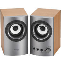 エレコム　木のスピーカ　6W　シルバー　MS-130SV　（直送品）