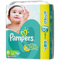 パンパース　テープ　M（6～11kg）　1パック（90枚入）　さらさらケアテープ　P＆G　ウルトラジャンボ