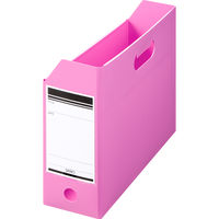 ボックスファイル組み立て式　A4ヨコ　10冊　PP製　ピンク　セリオ