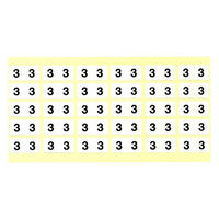 フィリオ　ナンバーラベル シール（モノクロ）　「3」　MS-NR3　1パック（150片入）