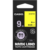 【新品】(まとめ) カシオ CASIO ネームランド NAME LAND スタンダードテープ 9mm×5.5m 蛍光黄／黒文字 XR-9FYW 1個