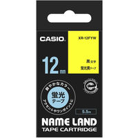 カシオ CASIO ネームランド テープ 蛍光色タイプ 幅12mm 蛍光黄ラベル
