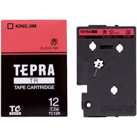 テプラ TEPRA TRテープ　カートリッジ 幅12mm 赤ラベル(黒文字) TC12R 1個 キングジム