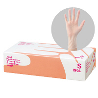 アスクル　プラスチックグローブ　S　粉なし（パウダーフリー）　1セット（100枚入×3箱）　ビニール手袋 オリジナル