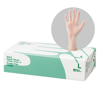 アスクル　プラスチックグローブ　L　粉なし（パウダーフリー）　1セット（100枚入×3箱）　ビニール手袋 オリジナル