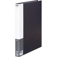 【アウトレット】アスクル　クリアーファイルベーシックカラー　A4タテ　40ポケット　背幅25mm　ダークグレー　90520