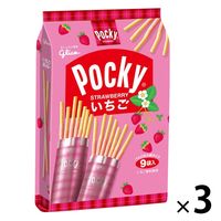 いちごポッキー＜9袋＞ 3個 江崎グリコ チョコレート