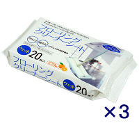 フローリング用クリーナーシート ウェット オレンジの香り 1セット（20枚入×3パック） 大和物産