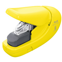 【アウトレット】プラス　針なしホッチキス　ペーパークリンチ　イエロー　1個