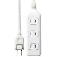 エレコム　ほこり防止シャッター付電源タップ　3m　T-ST01-22430WH