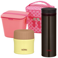 サーモス福袋ケータイマグセットフレッシュランチボックス580mlピーチ＋真空断熱フードコンテナー270mlジンジャー＋真空断熱ケータイマグ350ml