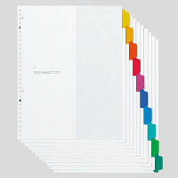 ファイルインデックス　ラミネートタブ10山　A4タテワイド 30穴 5組 マルマン