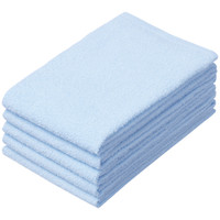 【アウトレット】ピースカラーフェイスタオル　ブルー　1パック（5枚入）