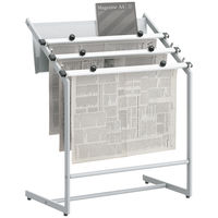 アスクル ビジネスフィット 新聞掛け プラチナシルバー　新聞ばさみ3本付 大容量タイプ 幅620×奥行384×高さ787mm 1台  オリジナル