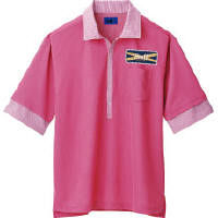 WSP（ダブルエスピー） 大きいサイズ ポロシャツ（ワッペン付：67210） ピンク LL 65216（直送品）