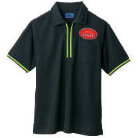 WSP（ダブルエスピー） ポロシャツ（ワッペン付：67201） ブラック L 65200（直送品）