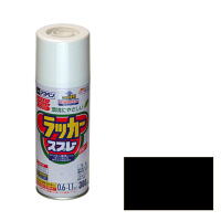 【ラッカー スプレー】 アサヒペン アスペン ラッカースプレー 黒 300ml 1本 as04 1セット（6本：1本×6）