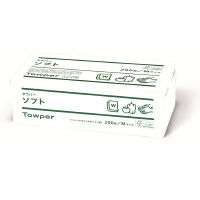 ペーパータオル 中判 パルプ100%　2枚重ね ダブル 200組 日本製紙クレシア タウパーソフトM FSC認証