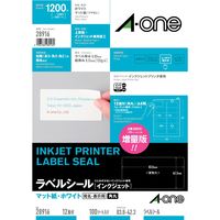 エーワン ラベルシール [インクジェット] 表示・宛名用 マット紙 白 A4