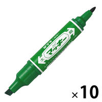 ハイマッキー 太字/細字 緑 10本 油性ペン MO-150-MC-G ゼブラ