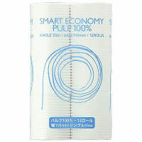 【数量限定】　トイレットペーパー　12Ｒ×8パック　パルプ　シングル55m　オリジナルトイレットロールスマートエコノミーパルプ100　1箱（96個入）アスクル