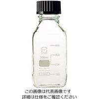 アズワン ねじ口瓶角型白 デュラン（R） 黒キャップ付 500mL 017230-500 1個 1-8870-07（直送品）