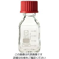 アズワン ねじ口瓶角型白 デュラン（R） 赤キャップ付 100mL 017230-100 1個 1-8870-13（直送品）