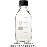 アズワン ねじ口瓶角型白 デュラン（R） 黒キャップ付 1000mL 017230-1000 1個 1-8870-08（直送品）