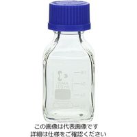 アズワン ねじ口瓶角型白 デュラン（R） 青キャップ付 100mL 017230