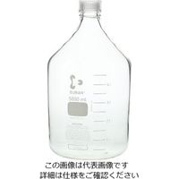 柴田科学 ねじ口瓶丸型白(デュラン(R)) 透明キャップ付 5000mL 2-035-07 1本(1個)（直送品）