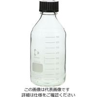アズワン ねじ口瓶丸型白(デュラン(R)) 黒キャップ付 1000mL 2-075-04 1本(1個)（直送品）