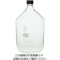 柴田科学 ねじ口瓶丸型白(デュラン(R)) 黒キャップ付 10000mL 2-075-07 1本(1個)（直送品）