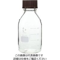 アズワン ねじ口瓶丸型白(デュラン(R)) 赤キャップ付 500mL 2-076-04 1本(1個)（直送品）