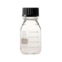 アズワン ねじ口瓶丸型(デュラン(R)) 黒キャップ付 250mL 2-075