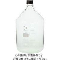 柴田科学 ねじ口瓶丸型白(デュラン(R)) 赤キャップ付 10000mL 2-076-08 1本(1個)（直送品）
