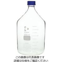 柴田科学 ねじ口瓶丸型白(デュラン(R)) 青キャップ付 5000mL 2-077-07 1本(1個)（直送品）