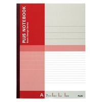 【アウトレット】プラス 無線綴じノート ベーシック A4 A罫 40枚 赤 1冊 75087