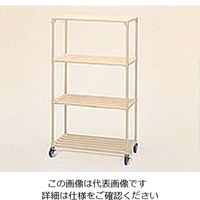 アズワン ポールシェルフ 間口1500mm 4段 キャスター付 3-298-02 1台(1個)（直送品）