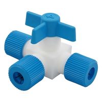 アズワン フッ素樹脂製三方コック(ロック締め) 5-5366-12 1個（直送品）