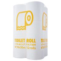 トイレットペーパー　12ロール　パルプ　ダブル　30m　オリジナルトイレットロールソフト＆ピュアパルプ100　1パック（12個入）　アスクル オリジナル
