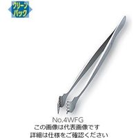 アズワン フラットピンセット 幅広 特殊鋼 No.4WFG 1本 7-160-04（直送品）