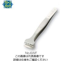 アズワン フラットピンセット 幅広 特殊鋼 No.6WF 1本 7-160-17（直送品）