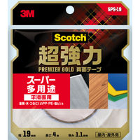 平滑面用 スーパー多用途 超強力両面テープ プレミアゴールド SPS-19 幅19mm×長さ4m スコッチ 3Mジャパン 1巻