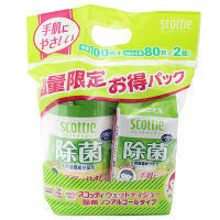 【アウトレット】日本製紙クレシア スコッティ除菌ノンアルコールタイプ 1セット（本体×1個＋つめかえ用×2個）