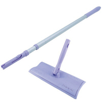 【アウトレット】山崎産業　Satto　伸縮ハンドル+フローリングワイパーセット　パープル　1セット