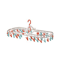 【アウトレット】アルミランドリーハンガー　48ピンチ　スカイブルー＆サンレッド