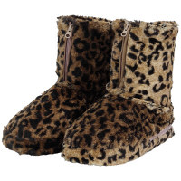 【アウトレット】あったかふんわりルームシューズ　美脚プラス　レオパード　MCB003L　1足　アルインコ