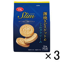 【アウトレット】ヤマザキビスケット　スリムサンドビスケット＆ミルク　1セット（36枚：12枚入×3袋）