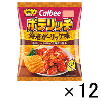 使用不可【アウトレット】【※税率要確認】カルビー　ポテリッチ　海老ガーリック味　1箱（73g×12袋入）